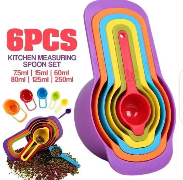 Multicolor Measuring Cups Set 6 Pcs For Precise Cooling