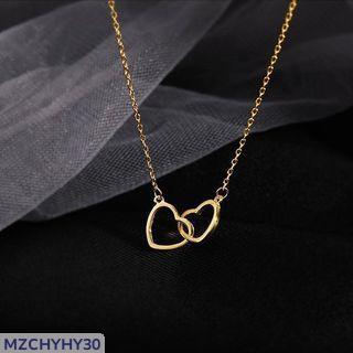 Women's luxury double heart pendant