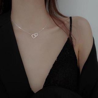 Women's luxury double heart pendant