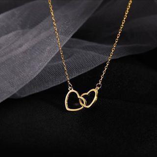 Women's luxury double heart pendant