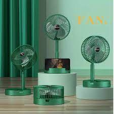 A USB rechargeable mini fan that is foldable and portable, featuring a telescopic design
