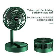 A USB rechargeable mini fan that is foldable and portable, featuring a telescopic design